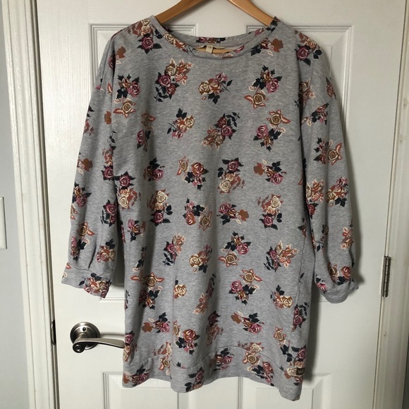 Matilda Jane Tops - Matilda Jane Floral Gray Sweatshirt Tunic